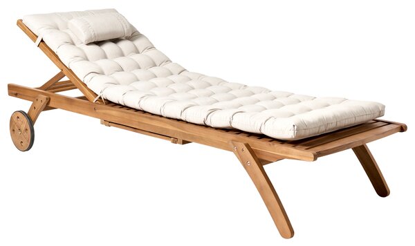 Polstr na zahradní lehátko CESANA PREMIUM 192 x 56 cm Světle béžová