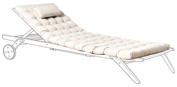 Polstr na zahradní lehátko CESANA PREMIUM 192 x 56 cm Světle béžová