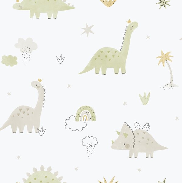 Dětská vliesová tapeta na zeď, zelená, dinosauři, 283-3, Enzo, ICH Wallcoverings