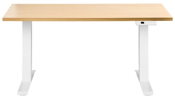 Elektricky výškově nastavitelný pracovní stůl DESTINES Světle hnědá/Bílá 120 cm 72 cm