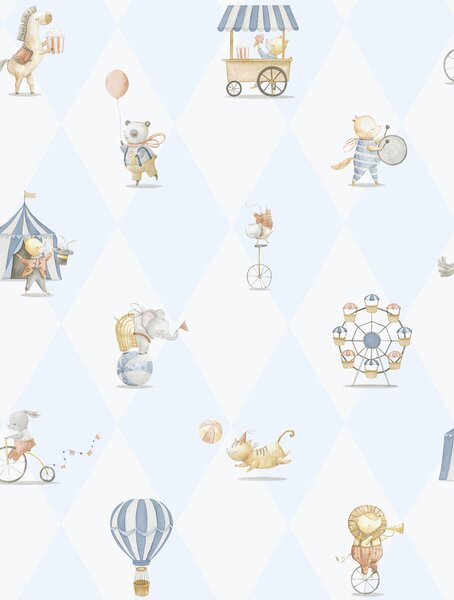 Dětská vliesová tapeta na zeď, modrá, zvířátka, 282-2, Enzo, ICH Wallcoverings