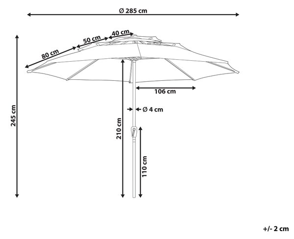 Slunečník 285 cm BIBIONE Smaragdová