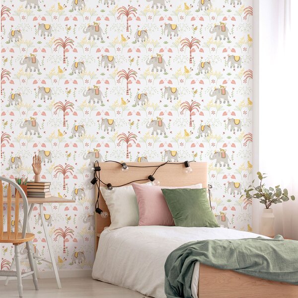 Dětská vliesová tapeta na zeď, šedo-růžová, zvířátka, 285-4, Enzo, ICH Wallcoverings