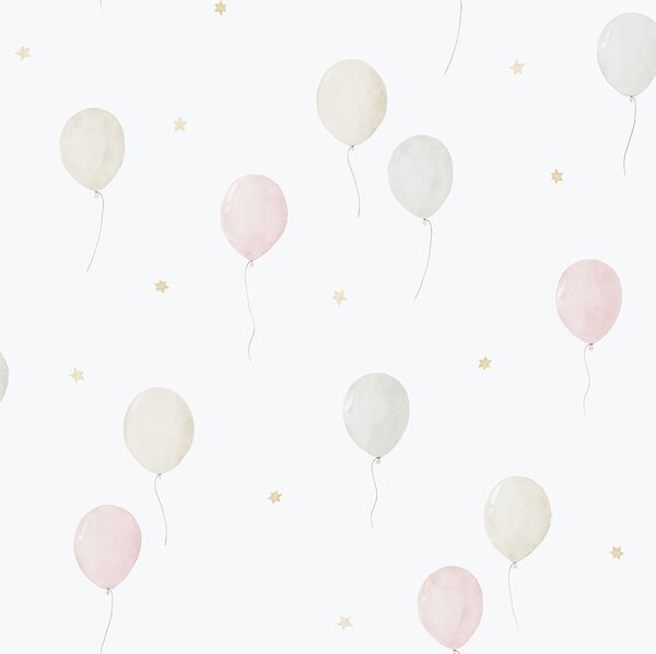 Dětská vliesová tapeta na zeď, růžová, balonky, 287-1, Enzo, ICH Wallcoverings