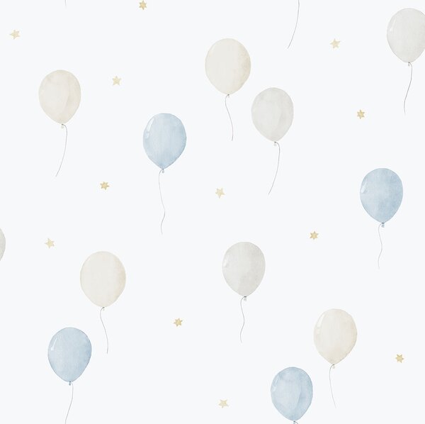 Dětská vliesová tapeta na zeď, modrá, balonky, 287-2, Enzo, ICH Wallcoverings