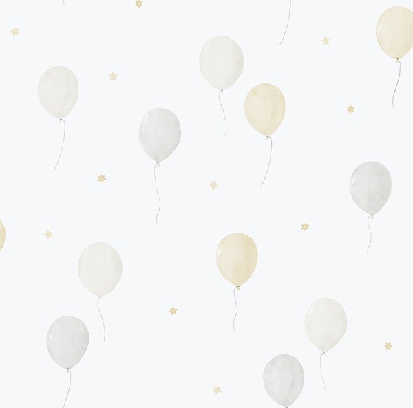 Dětská vliesová tapeta na zeď, šedo-béžová, balonky, 287-3, Enzo, ICH Wallcoverings