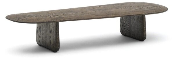 Tmavě hnědý konferenční stolek z dubového dřeva 64x146 cm Pirita – Kave Home