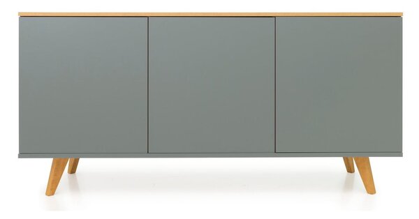 Zelená komoda s nohami z bukového dřeva Tenzo Amelia, 162 x 77 cm
