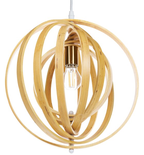 Závěsná lampa MURRELL Topolové dřevo Světle hnědá