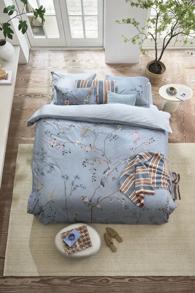 Pip Studio perkálové povlečení Bamboo Blossom světle modrý 140x200 + 70x90 cm