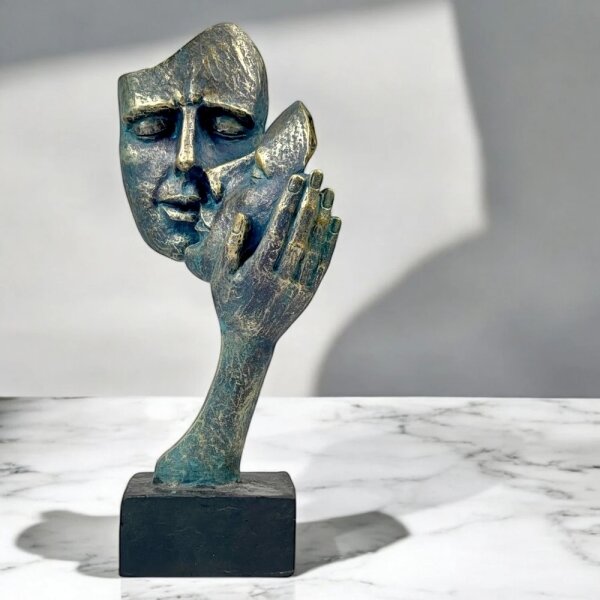 Stolní dekorace 29,5x10x14 cm pryskyřice/patina