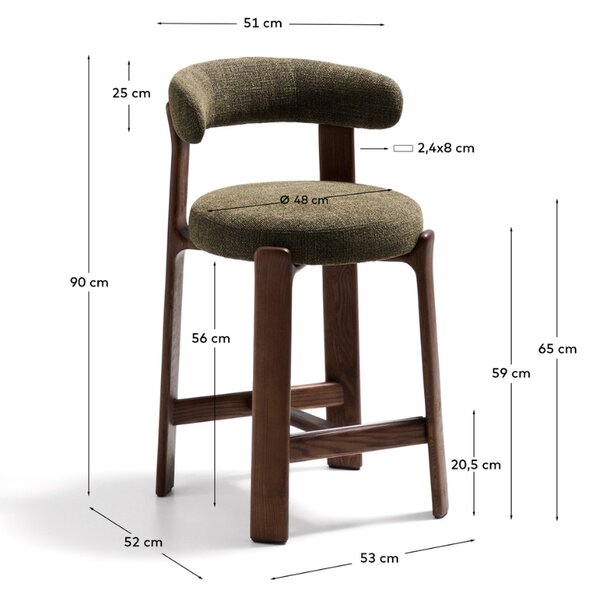 Kave Home Barová židle Granite 65 cm