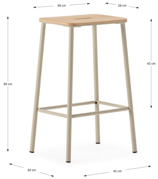-25 % Dny MOMENTI– Marckeric Dřevěná barová židle Abba 65 cm