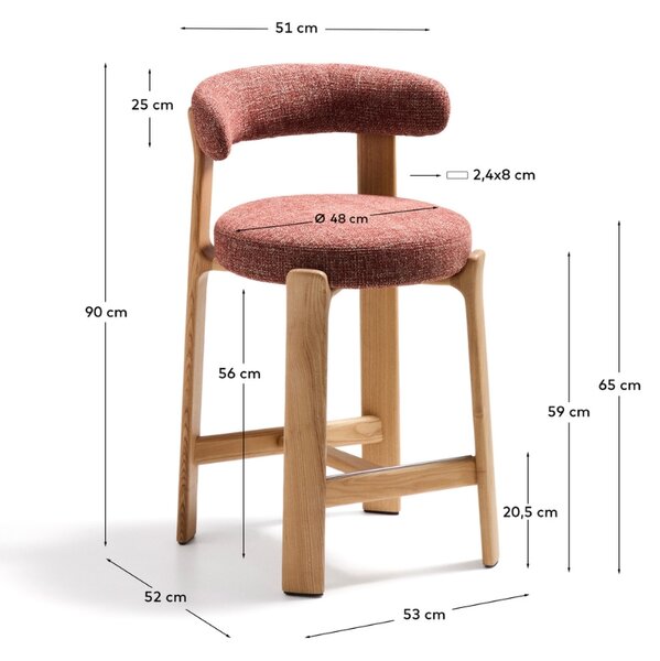 Kave Home Barová židle Granite 65 cm