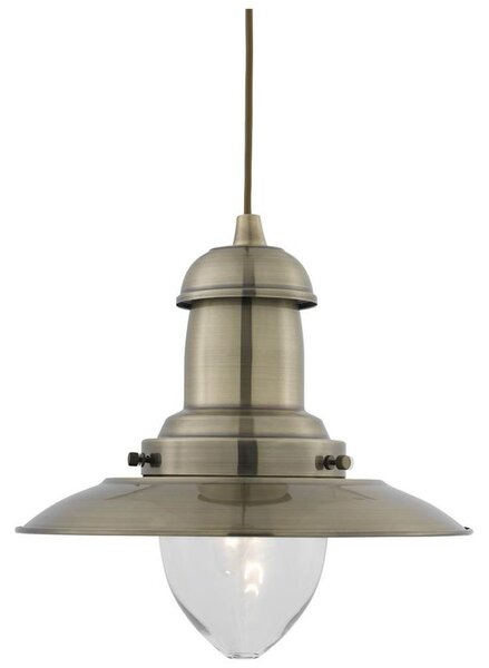 Searchlight 4301AB - Lustr na lanku FISHERMAN 1xE27/60W/230V mosaz