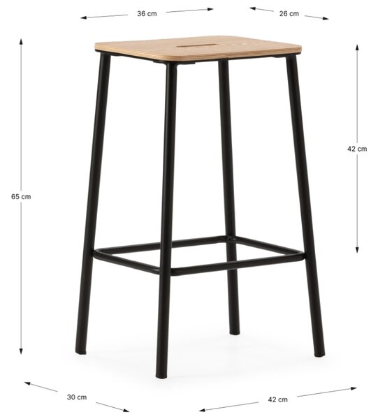 -25 % Dny MOMENTI– Marckeric Dřevěná barová židle Abba 65 cm