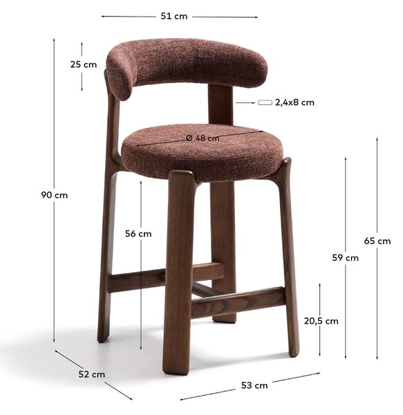 Kave Home Barová židle Granite 65 cm