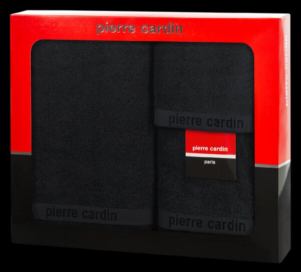 FROTÉ RUČNÍK PIERRE CARDIN EVI SADA 30X50 CM, 50X90 CM, 70X140 CM ČERNÁ