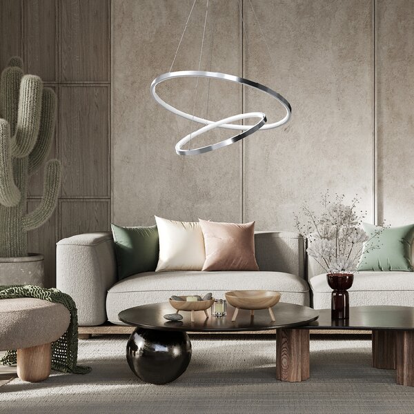 Závěsné LED svítidlo Hoop, 2x LED 51w, 4000k, ch