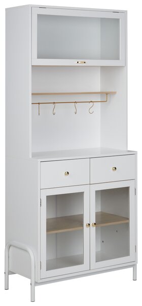 Skleněná vitrína PARLIN 82 cm Bílá