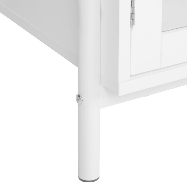 Skleněná vitrína PARLIN 82 cm Bílá