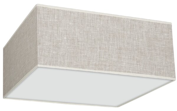 Stropní svítidlo Lino Square, 1x lněné stínítko, (bílé plexisklo), (40cm)