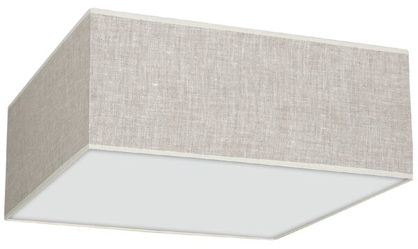Stropní svítidlo Lino Square, 1x lněné stínítko, (bílé plexisklo), (50cm)