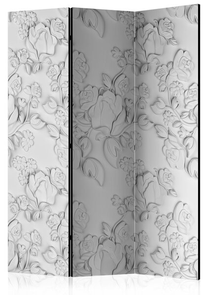 Artgeist Paraván - White ornament: roses [Room Dividers] Size: 135x172