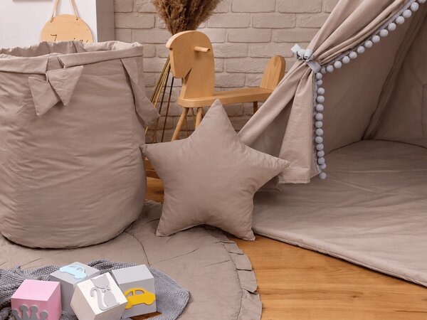 Dětský stan TEEPEE (TÝPÍ) SUPERIOR s doplňky - TAUPE/ŠEDÝ