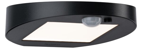Paulmann 94246 Ryse, antracitové nástěnné solární svítidlo se senzorem, 1,2W LED 3000K, šířka 15,4cm, IP44