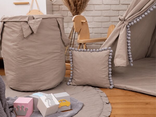 Dětský stan TEEPEE (TÝPÍ) SUPERIOR s doplňky - TAUPE/ŠEDÝ