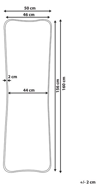Zrcadlo BRIEUC 50 cm 160 cm Zlatá