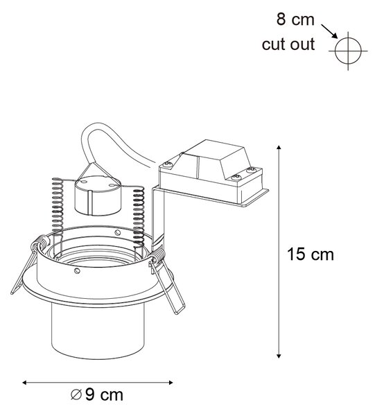 Moderní zapuštěné bodové svítidlo béžové GU10 50 mm kulaté otočné - Installa