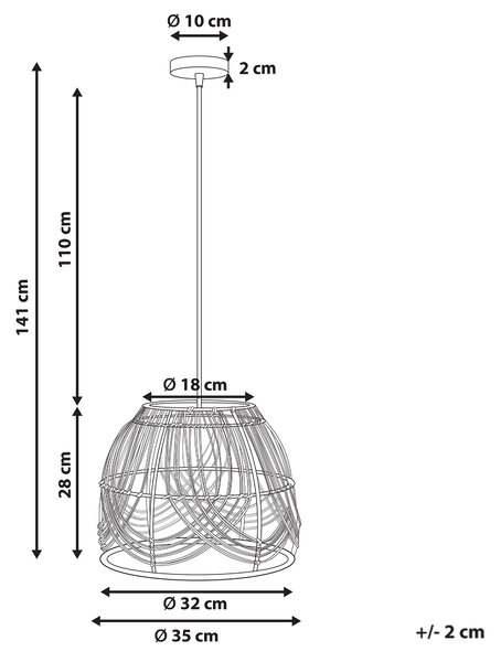 Závěsná lampa POSTRERO Ratan Přírodní