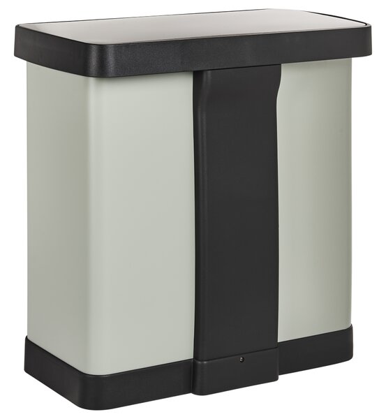 Dvojitý odpadkový koš s pedálem 60 L ECOSORT Kov Světle zelená