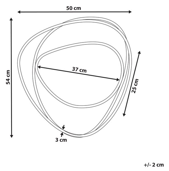 Zrcadlo COURCY 50 cm 54 cm Kov Zlatá