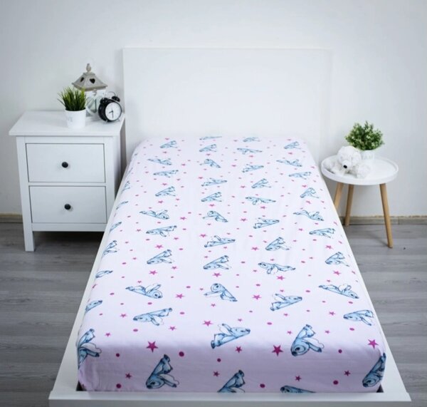 Jerry Fabrics Prostěradlo Lilo and Stitch Pink Stars 90x200x25 cm