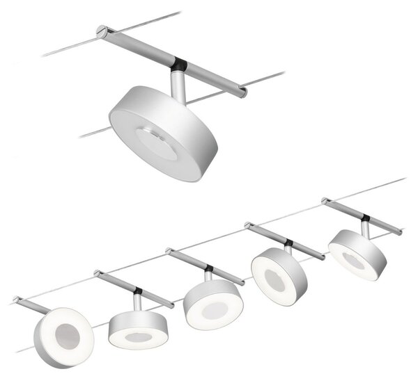 P 94475 LED lankový systém Circle základní sada 5x5W 3000K 230/12V matný chrom/chrom - PAULMANN