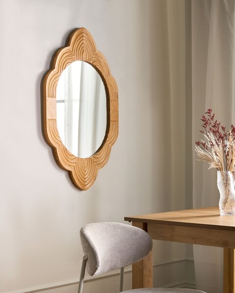 Zrcadlo FRESVILLE 62 cm 100 cm Borovicové dřevo Světle hnědá