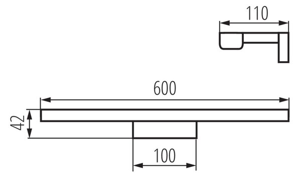ASTEN nástěnné koupelnové svít. LED 12W, 1010lm, 4000K, IP44, 60cm, chrom