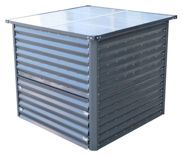 Furnigo Kovový kompostér 100x100x86 cm - stříbrný