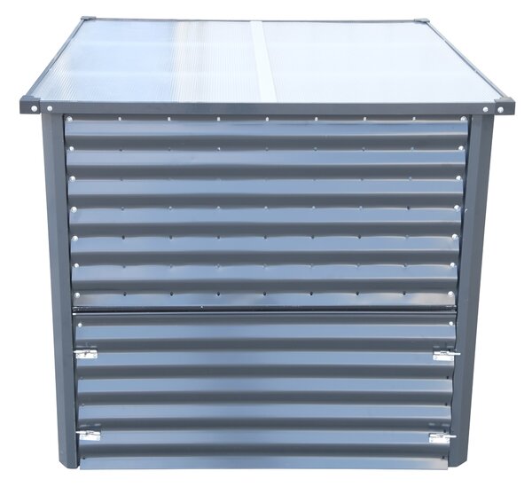Furnigo Kovový kompostér 100x100x86 cm - stříbrný