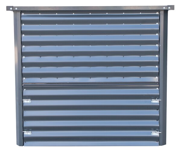 Furnigo Kovový kompostér 100x100x86 cm - stříbrný