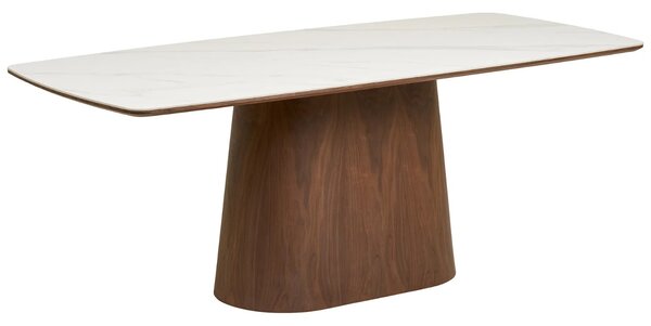 -25 % Dny MOMENTI– Nordic Living Bílý keramický jídelní stůl Olinn 200 x 90 cm