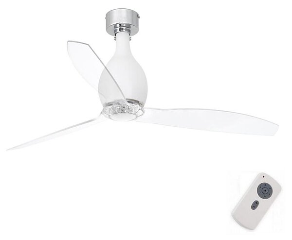 FARO 32025 - Stropní ventilátor MINI ETERFAN matná bílá/čirá