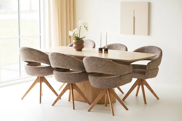 Nordic Living Béžový keramický jídelní stůl Olinn 200 x 90 cm