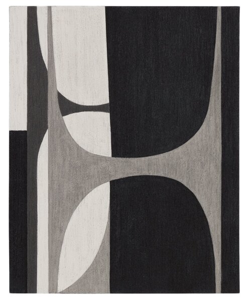 Kave Home Černobílý abstraktní obraz Onure 100 x 80 cm