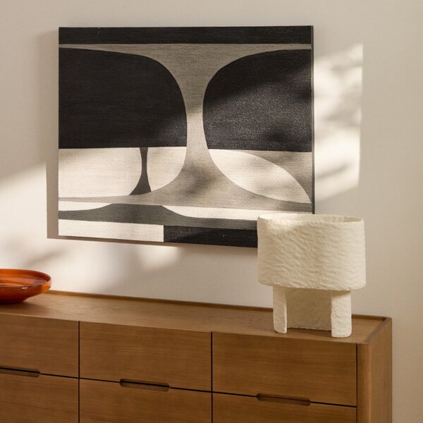 Kave Home Černobílý abstraktní obraz Onure 100 x 80 cm