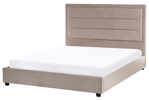 Postel Umělý samet ROUEN 140 x 200 cm Taupe