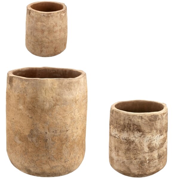 Bizzotto Set tří zahradních terakotových květináčů Minh Ø25/35/47 cm